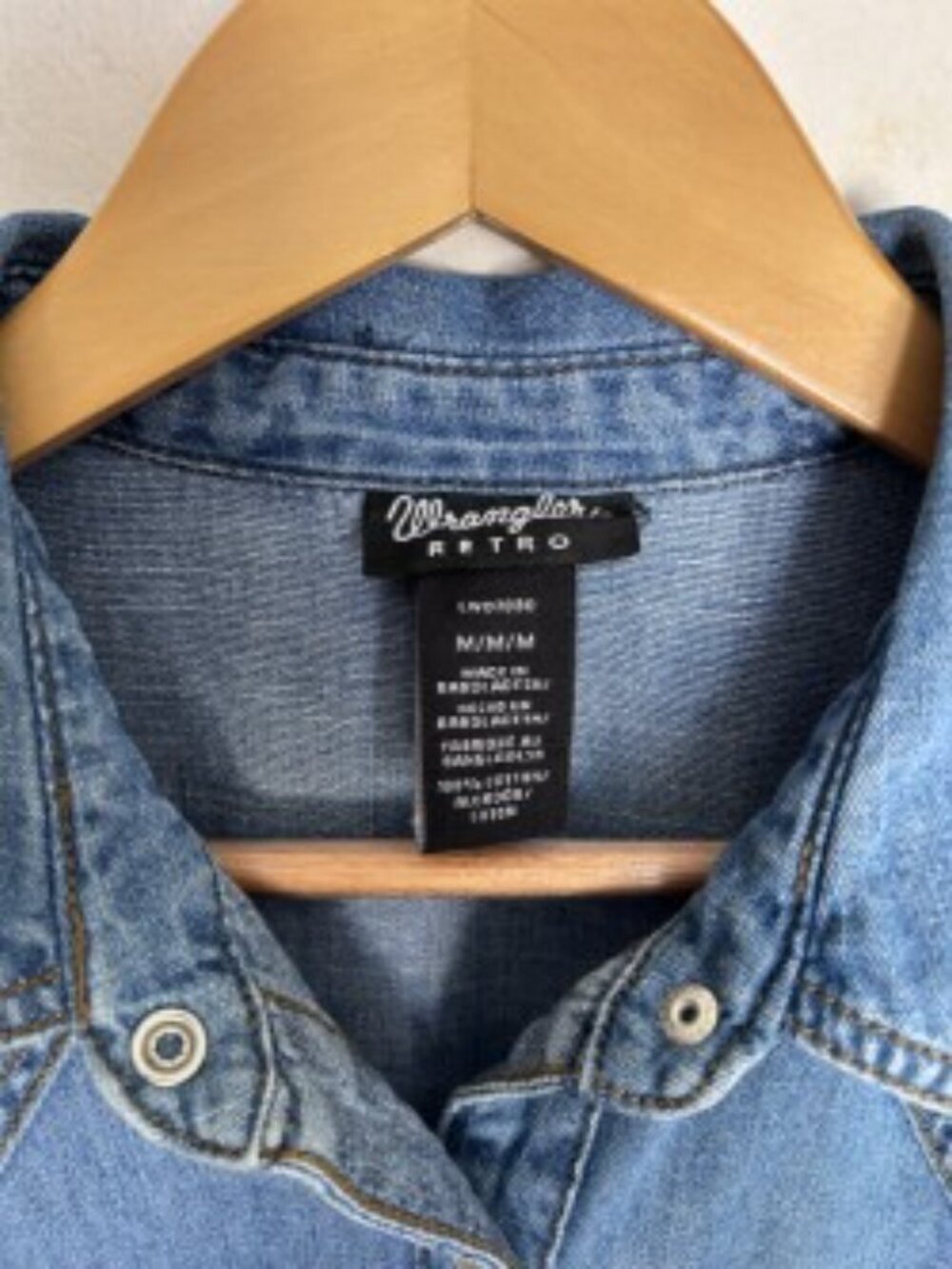 Wrangler Retro Classic Western Snap Denim Dress Medium - Picture 3 of 5